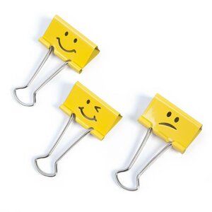 Rapesco Foldback Clip 32mm Assorted Emojis Yellow (Pack 20)