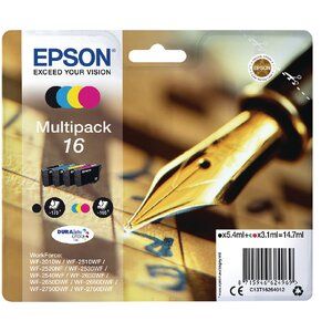 Epson 16 Pen and Crossword Black CMY Colour Standard Capacity Ink Cartridge 5ml 3x3ml Multipack - C13T16264012