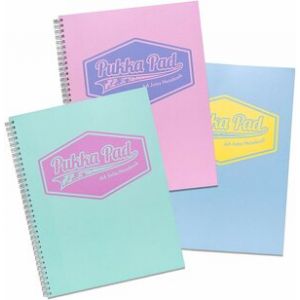 Pukka Pad Jotta A4 Wirebound Card Cover Notebook Ruled 200 Pages Pastel Blue/Pink/Mint (Pack 3)