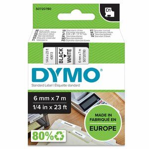 Dymo D1 Label Tape 6mmx7m Black on White