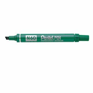 Pentel N60 Permanent Marker Chisel Tip 3.9-5.7mm Line Green (Pack 12)