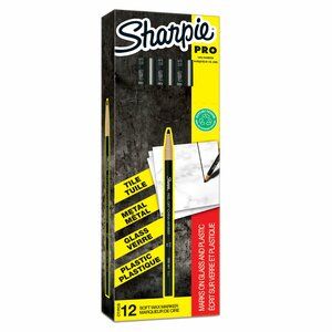 Sharpie Peel-Off China Marker Black (Pack 12)
