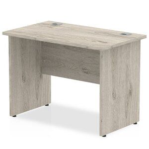 Impulse 1000 x 600mm Straight Desk Grey Oak Top Panel End Leg I003084