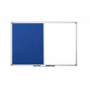 Bi-Office Maya Combination Board Blue Felt/Magnetic Whiteboard Aluminium Frame 900x600mm