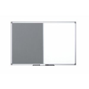 Bi-Office Maya Combination Board Grey Felt/Magnetic Whiteboard Aluminium Frame 1800x1200mm