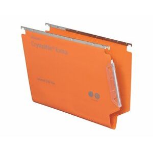 Rexel Crystalfile Extra 330 Foolscap Lateral Suspension File Polypropylene 30mm Orange (Pack 25) 3000125